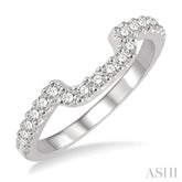 1/3 Ctw U-Shape Center Round Cut Diamond Wedding Band in 14K White Gold